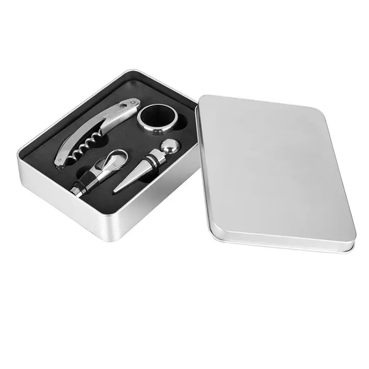 4pcs Wine Tools TIN Hộp rượu Bộ rượu vang